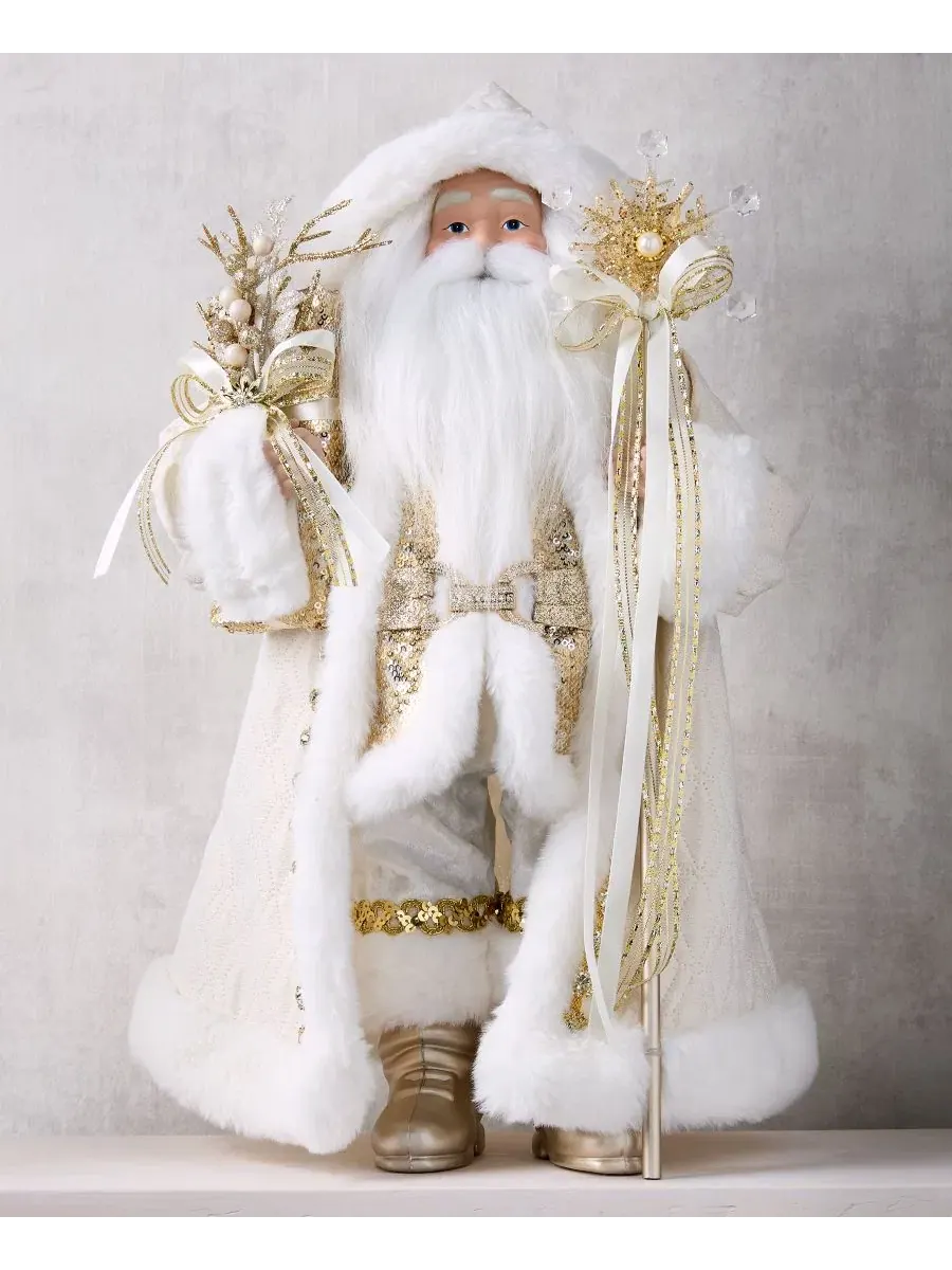 Фигурка Санты Opulence Caucasian White and Gold Holiday Lane, 30 см — изображение 3 из 9, нет цвета
