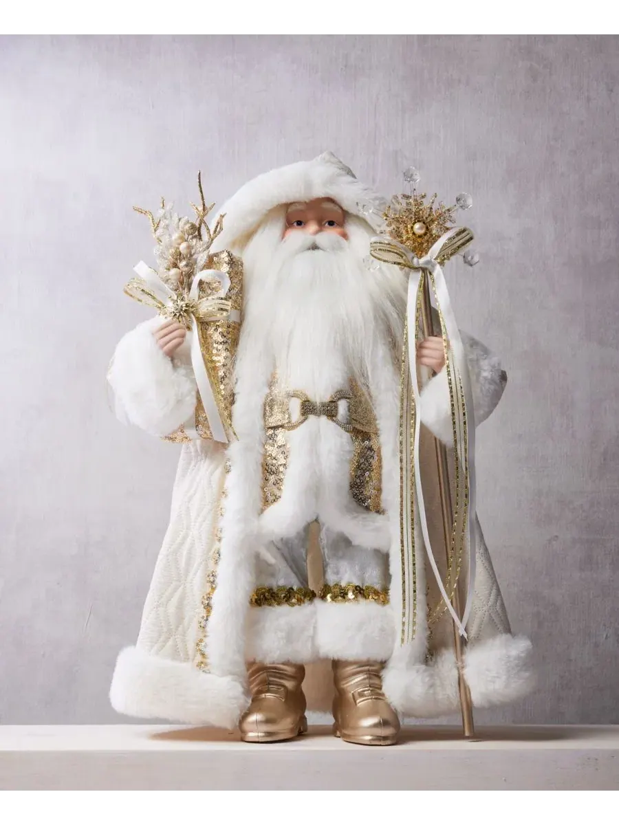 Фигурка Санты Opulence Caucasian White and Gold Holiday Lane, 30 см — изображение 7 из 9, нет цвета