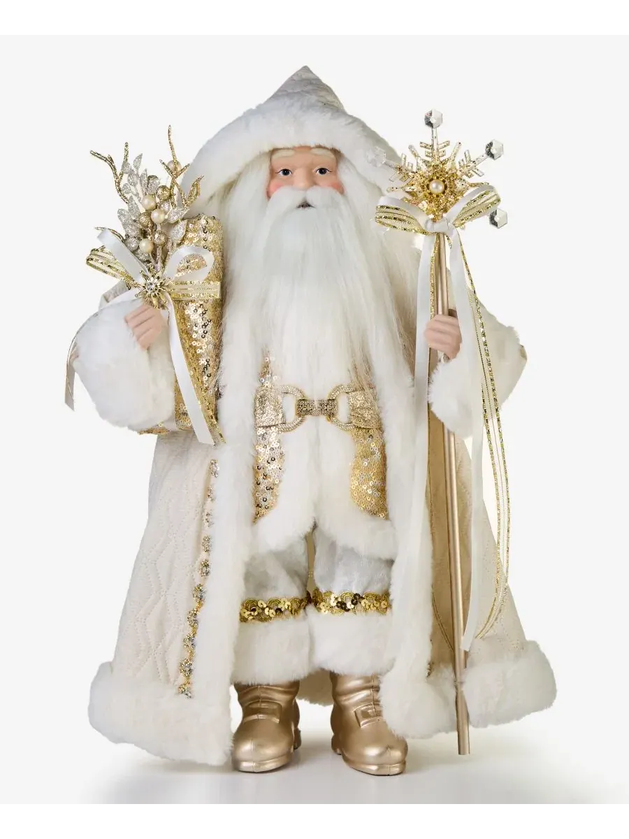 Фигурка Санты Opulence Caucasian White and Gold Holiday Lane, 30 см — изображение 9 из 9, нет цвета