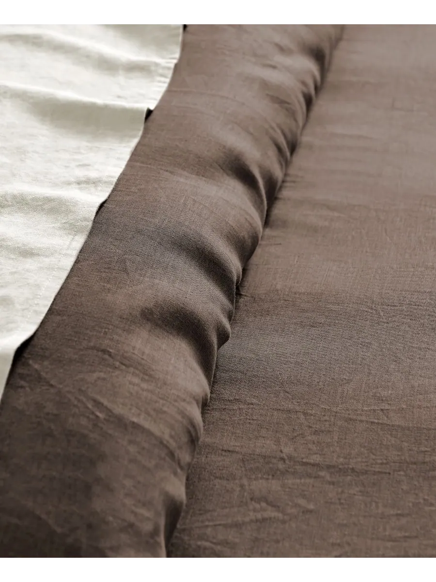 Пододеяльник из стираного льна, однотонный, размер twin/twin xl Levtex — изображение 8 из 13, коричневый