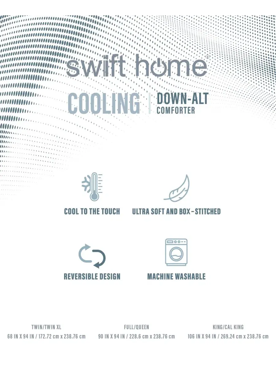 Легкое двустороннее стеганое одеяло с охлаждающим эффектом, Twin/Twin XL Swift Home — изображение 5 из 5, овсяный