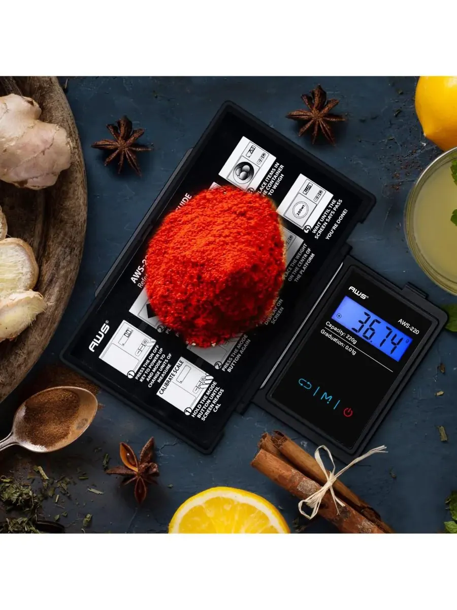 Цифровые карманные весы AWS 220 г (220 г x 0,01 г) American Weigh Scales — изображение 2 из 3, черный