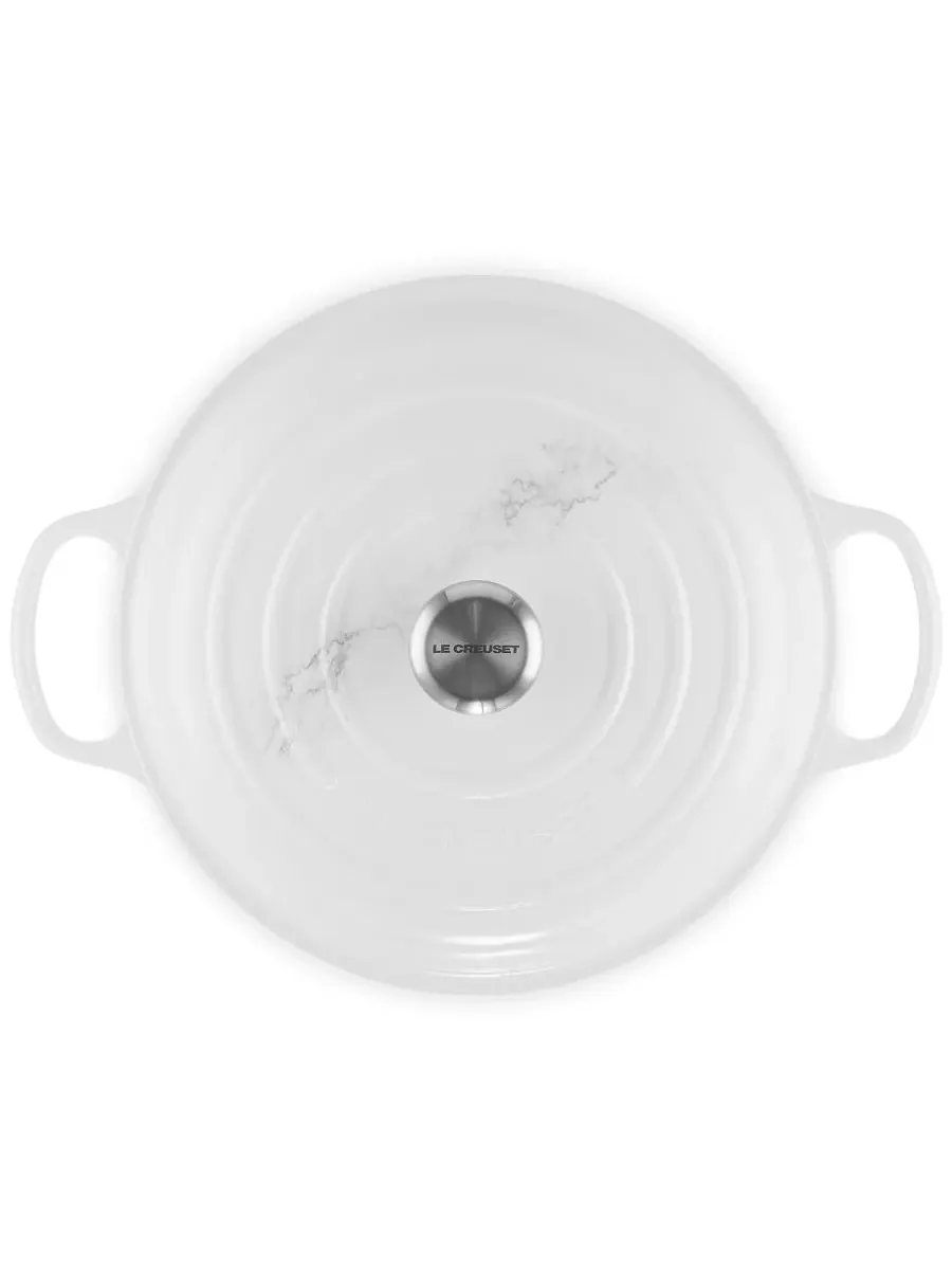 Сотейник чугунный Le Creuset, 3,5 л, 30 см, мраморный — изображение 3 из 6, белый
