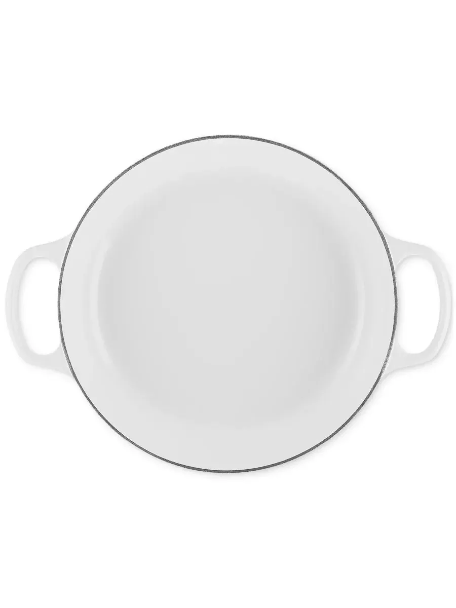 Сотейник чугунный Le Creuset, 3,5 л, 30 см, мраморный — изображение 4 из 6, белый