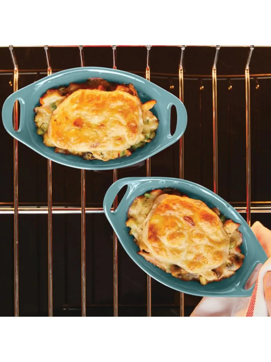 Керамический набор для запекания в форме овальной формы, 2 предмета Rachael Ray — изображение 7 из 8, синий