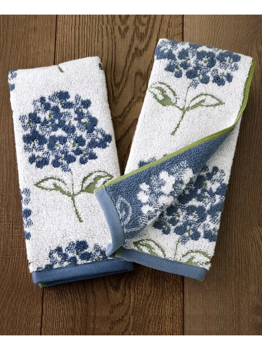 Комплект полотенец для рук Hydrangea Jacquard SKL Home — изображение 2 из 5, синий