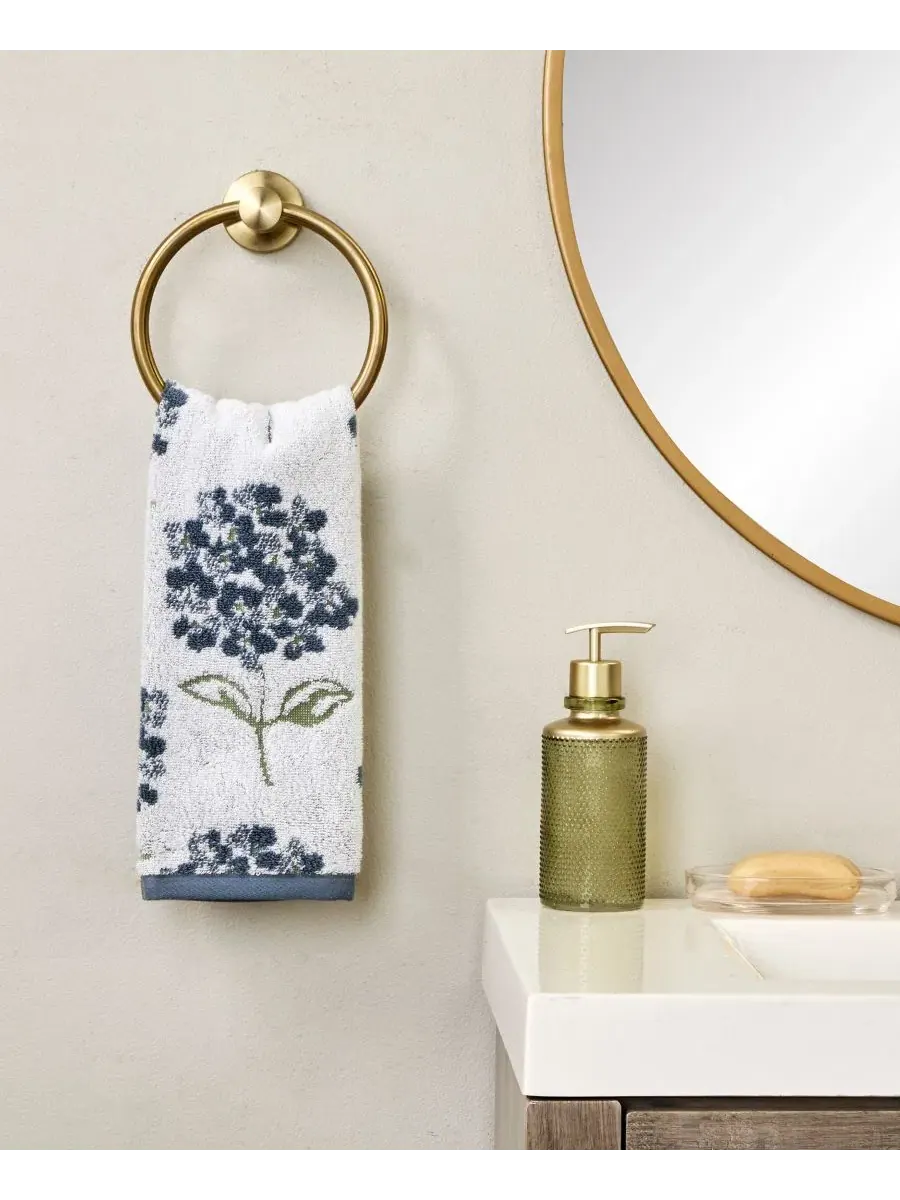 Комплект полотенец для рук Hydrangea Jacquard SKL Home — изображение 3 из 5, синий