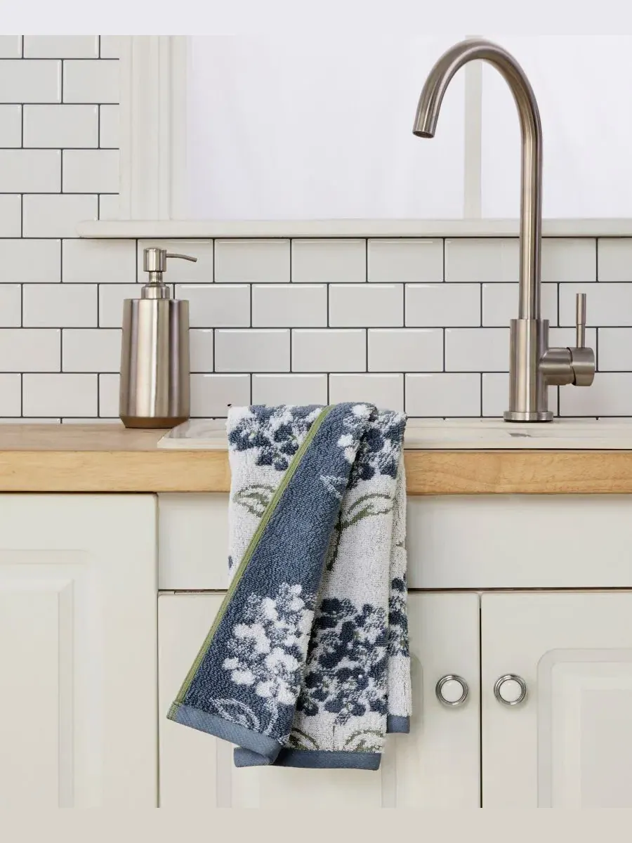 Комплект полотенец для рук Hydrangea Jacquard SKL Home — изображение 4 из 5, синий