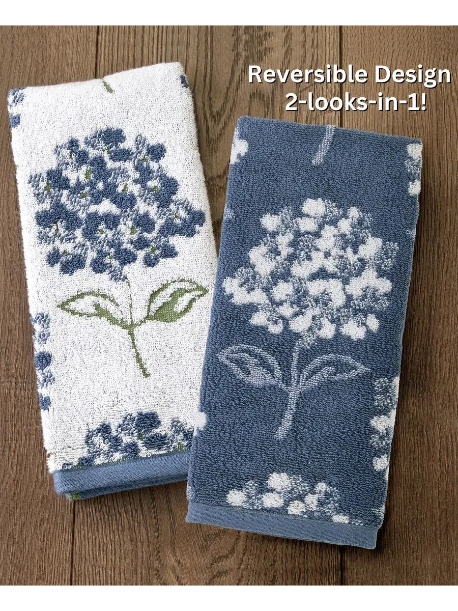Комплект полотенец для рук Hydrangea Jacquard SKL Home — изображение 5 из 5, синий