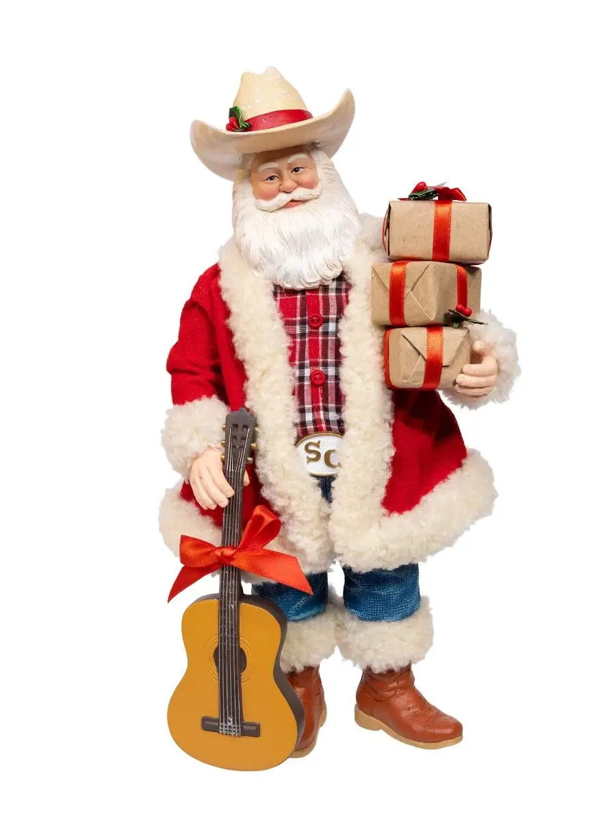 Фигурка Санты с гитарой Fabriché Western Santa Kurt Adler — красный
