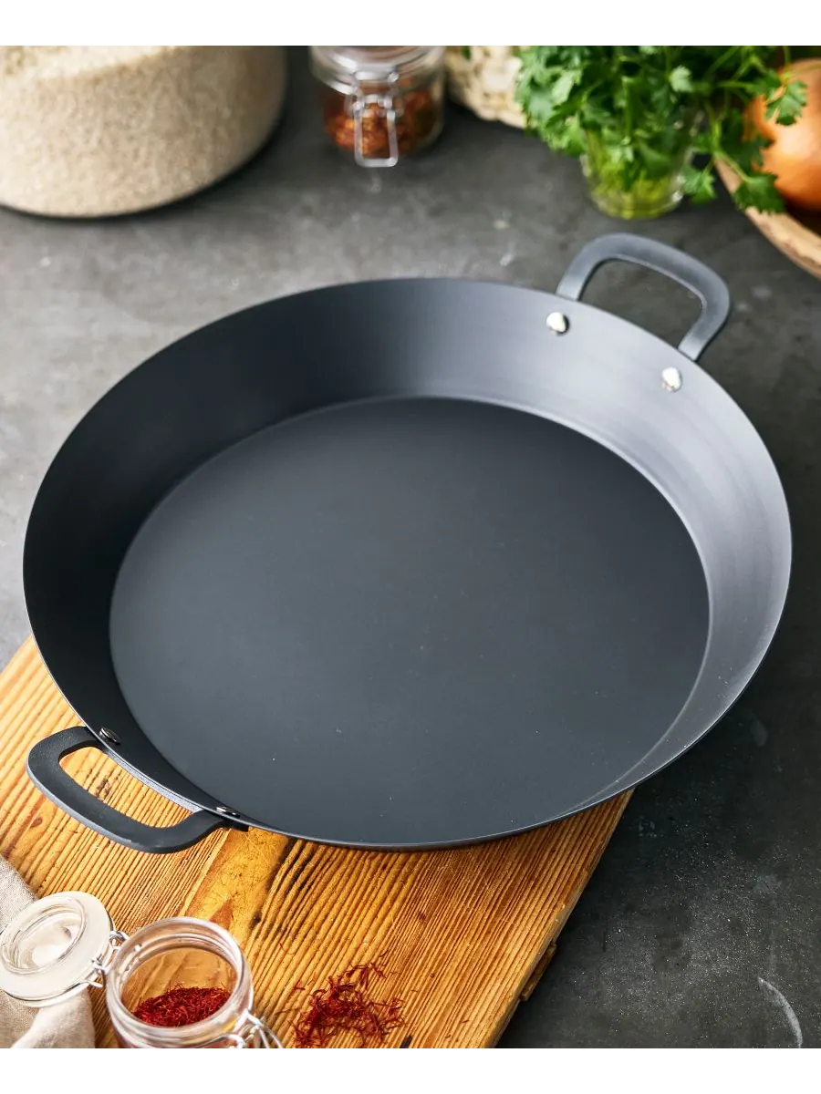 Сковорода для паэльи GreenPan Bobby Flay Carbon Steel, 38 см — изображение 2 из 7, черный