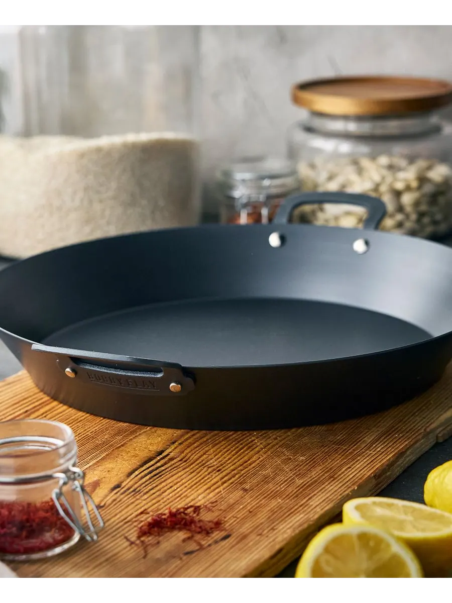 Сковорода для паэльи GreenPan Bobby Flay Carbon Steel, 38 см — изображение 3 из 7, черный