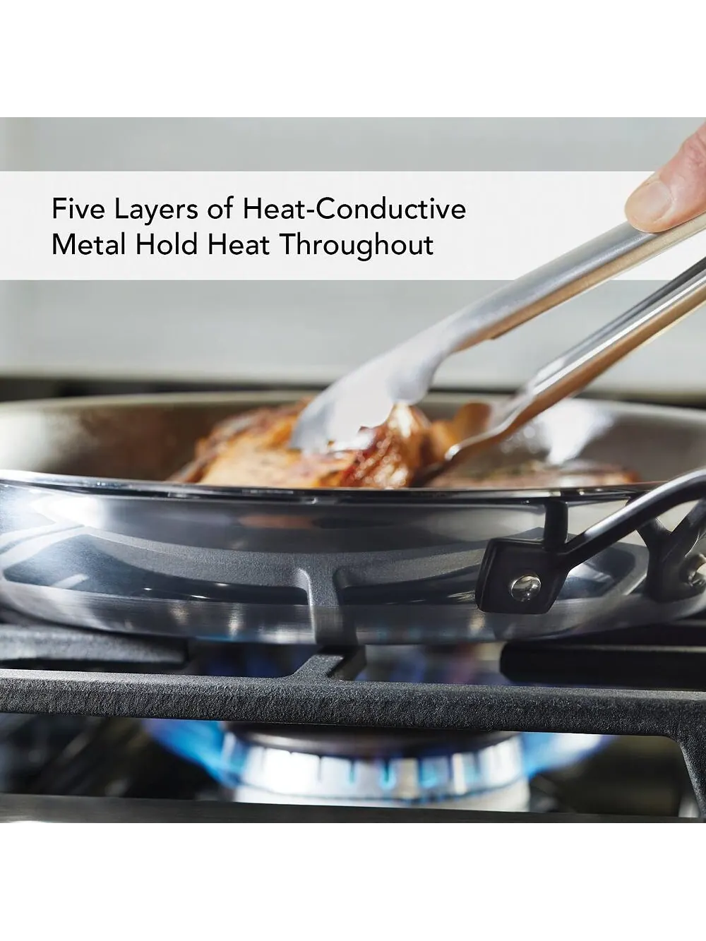 Набор сковород KitchenAid 5-Ply Clad Stainless Steel Induction, 2 предмета, 20/25 см, Полированная — изображение 7 из 9