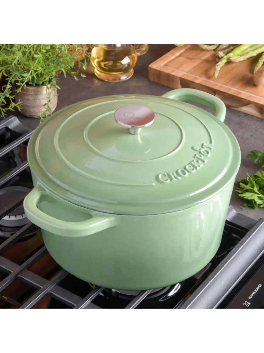 Чугунная печь ручной работы Crock Pot — изображение 3 из 3, зеленый