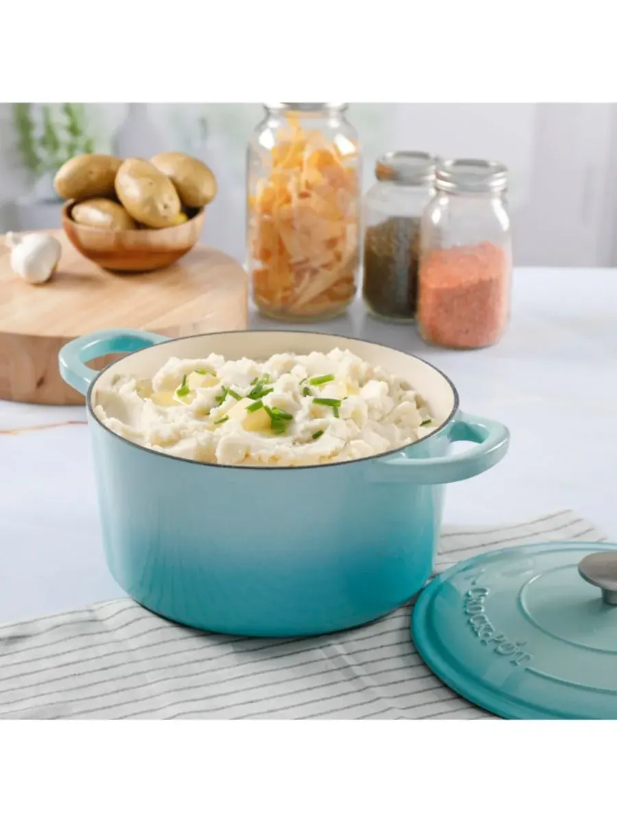 Чугунная печь ручной работы Crock Pot, аквамариновый — изображение 3 из 3, голубой синий