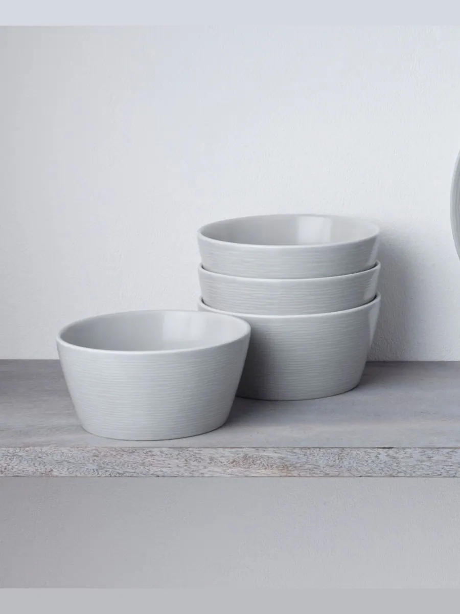 Набор из 4 мисок для хлопьев Swirl Noritake — изображение 2 из 8, серый