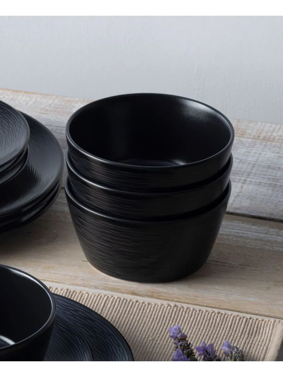 Набор из 4 мисок для хлопьев Swirl Noritake — изображение 5 из 8, серый