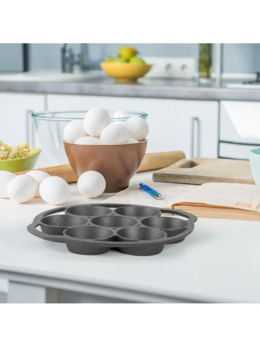 Чугунная форма для выпечки печенья Commercial Chef — изображение 3 из 6, черный