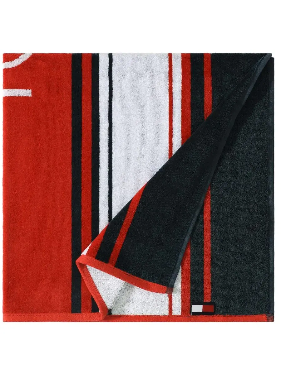 Пляжное полотенце с полосами Hampton Stripe, 173 x 91 см Tommy Hilfiger — изображение 2 из 5, синий