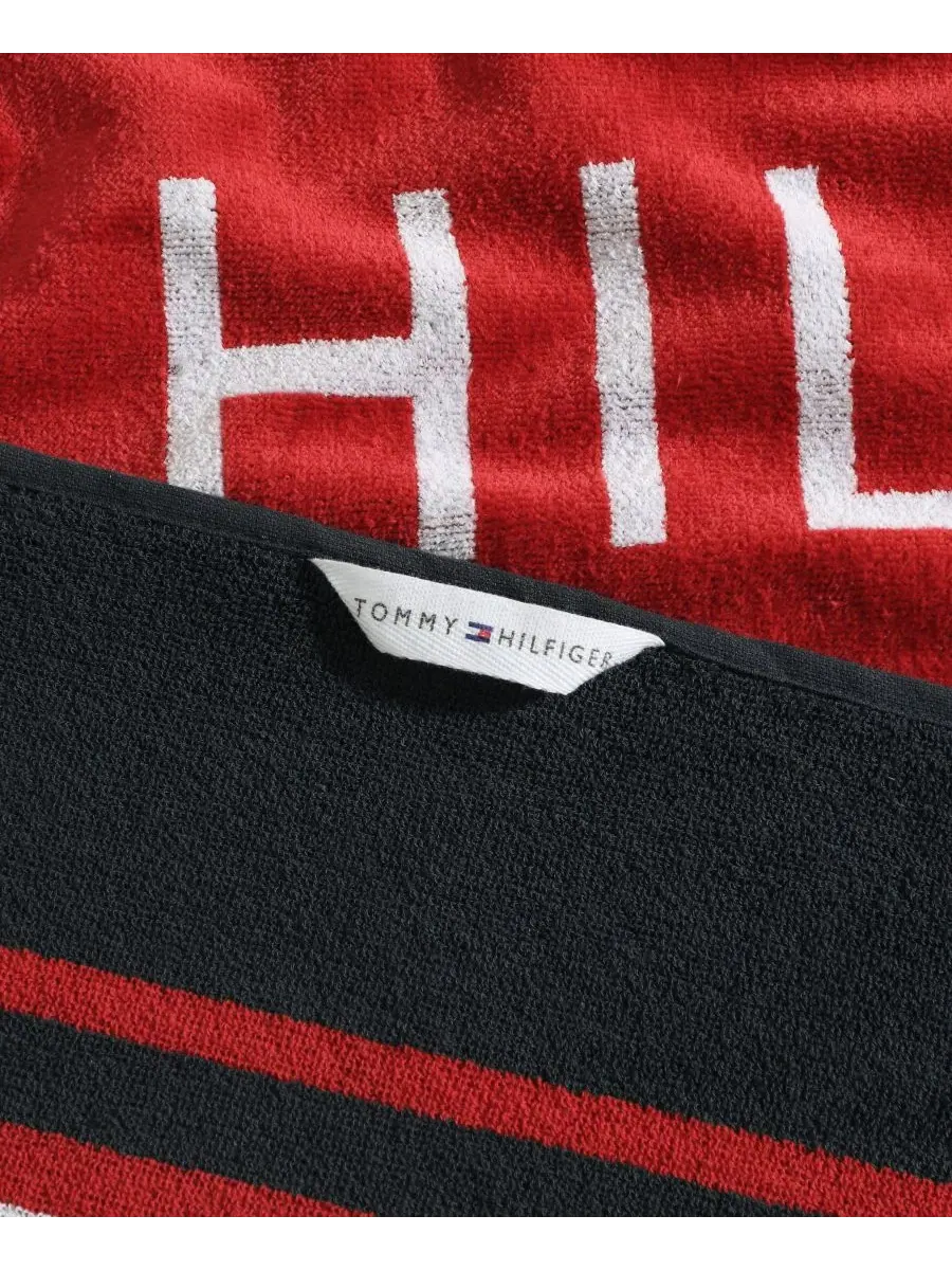 Пляжное полотенце с полосами Hampton Stripe, 173 x 91 см Tommy Hilfiger — изображение 4 из 5, синий