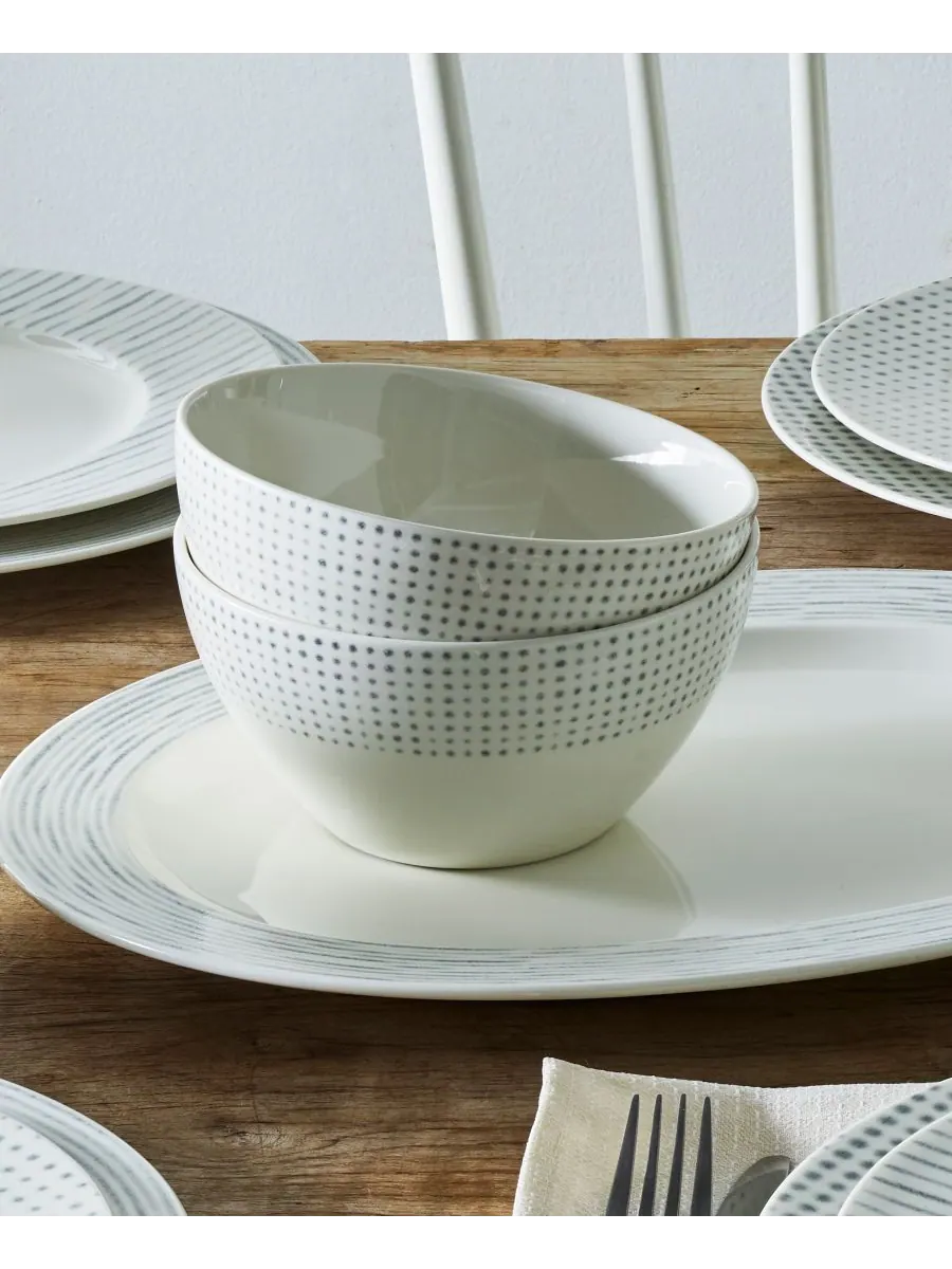 Набор из 4 универсальных мисок Hammock "Dots" Noritake — изображение 3 из 7, серый