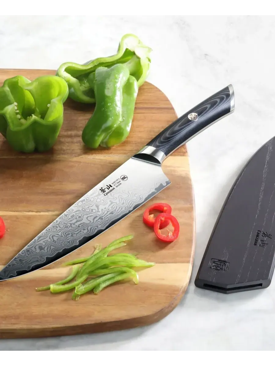 Поварской нож Kuro Series Steel 20 см с ножнами Cangshan — изображение 3 из 3, серый