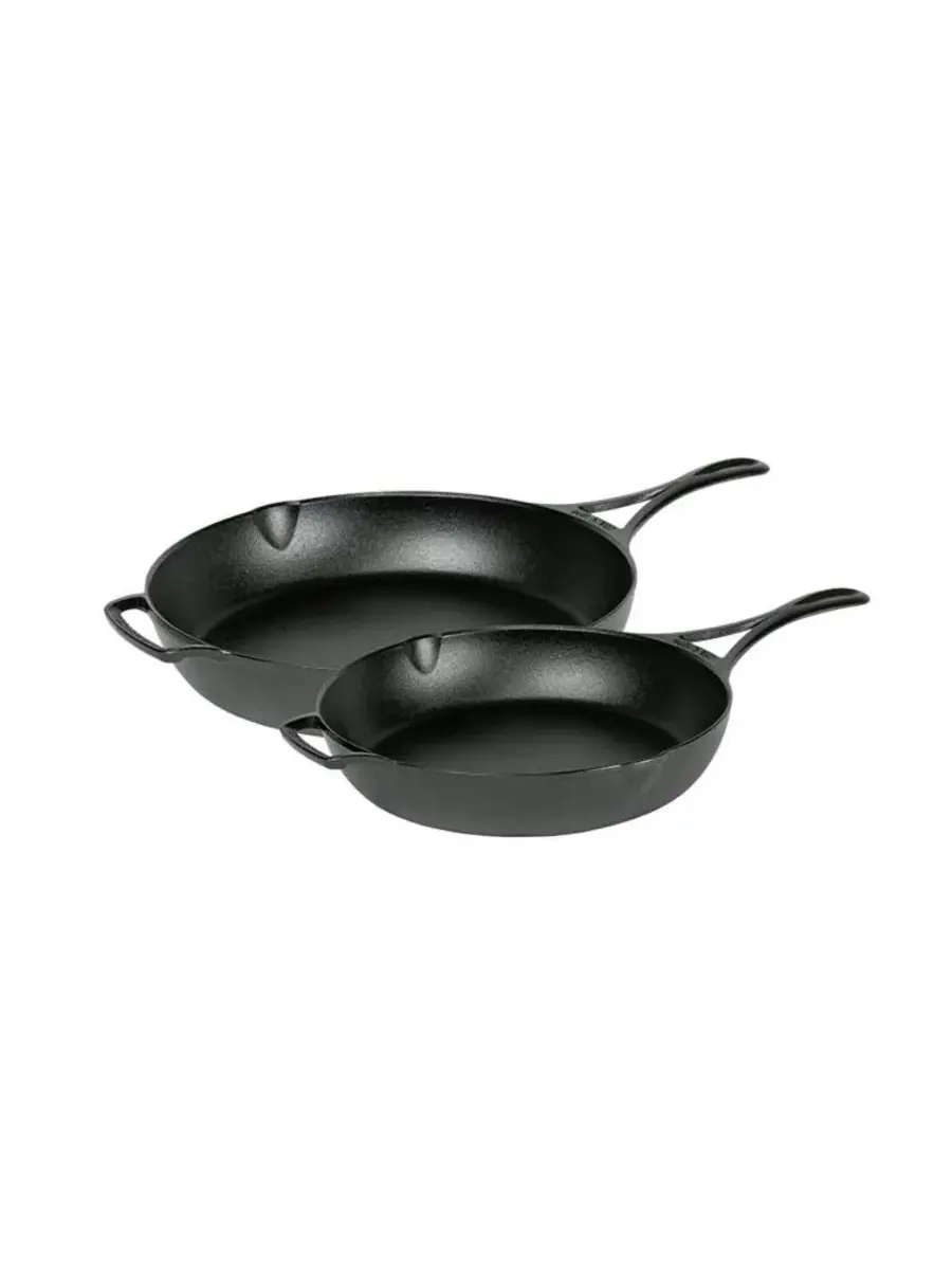 Набор из двух сковородок Blacklock с тройной закалкой Lodge Cast Iron — черный