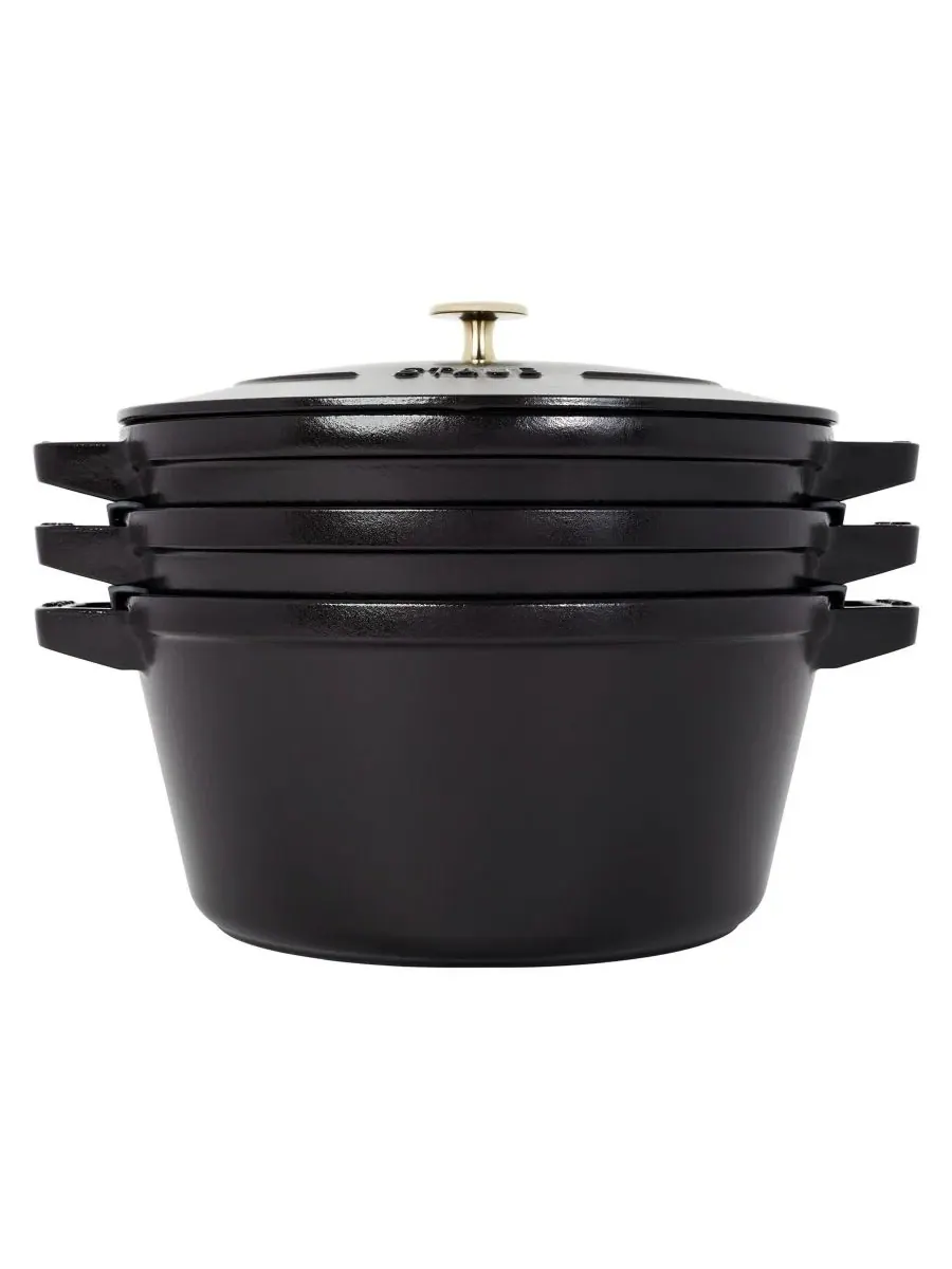 Набор кухонной посуды Staub, 4 предмета — изображение 2 из 6, черный