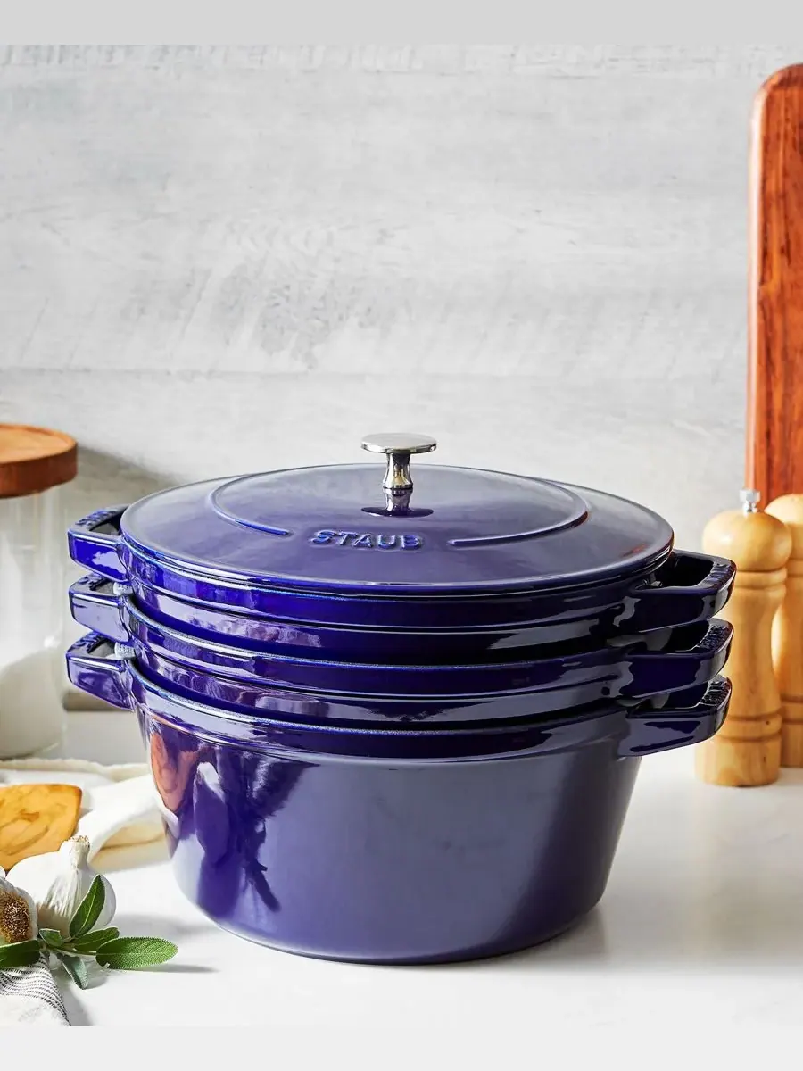 Набор кухонной посуды Staub, 4 предмета — изображение 6 из 6, синий