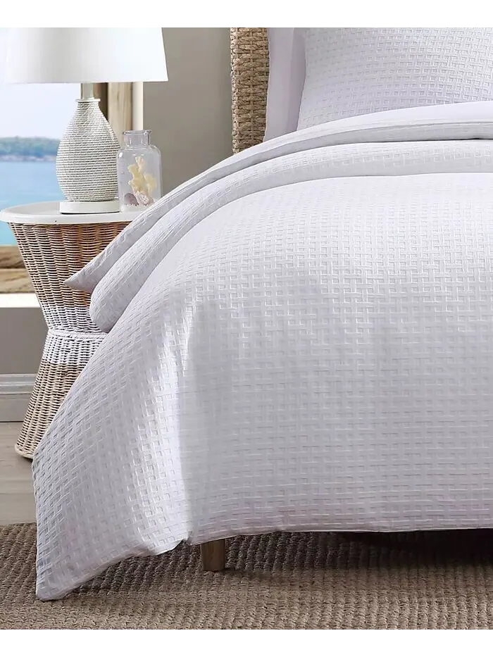 Коллекция однотонных пододеяльников Basketweave Tommy Bahama Home — изображение 5 из 11, белый