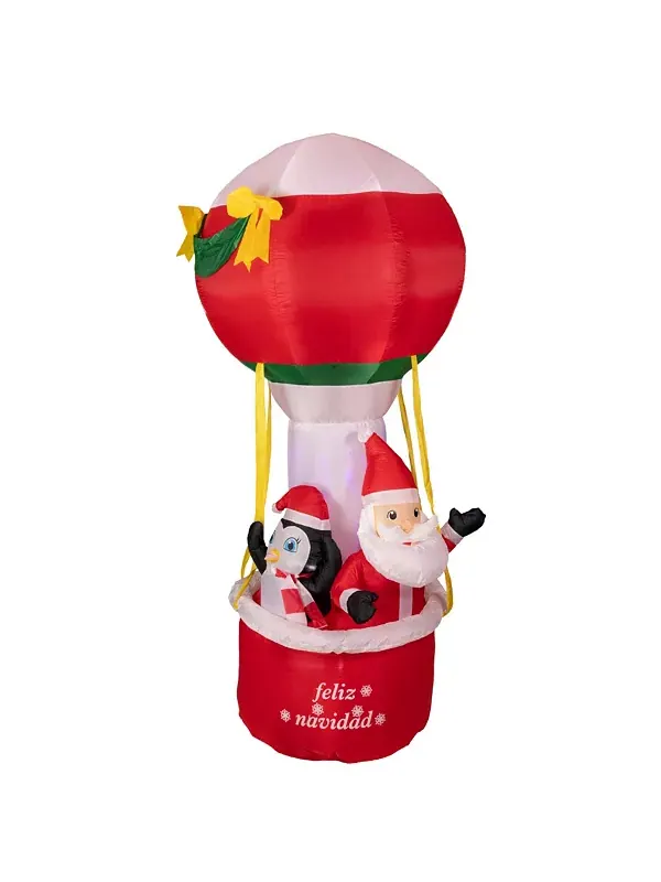 Надувной воздушный шар Feliz Navidad с подсветкой, наружное рождественское украшение 8 футов