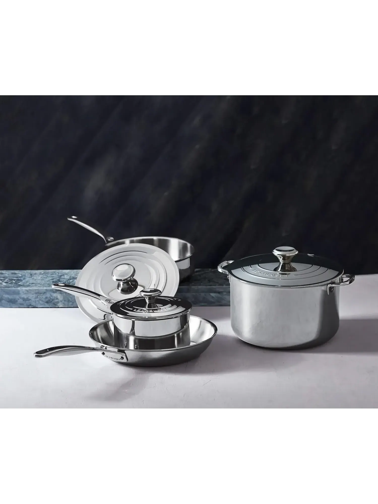 Набор посуды Le Creuset 3-Ply Stainless Steel, 7 предметов — изображение 6 из 8, серебристый