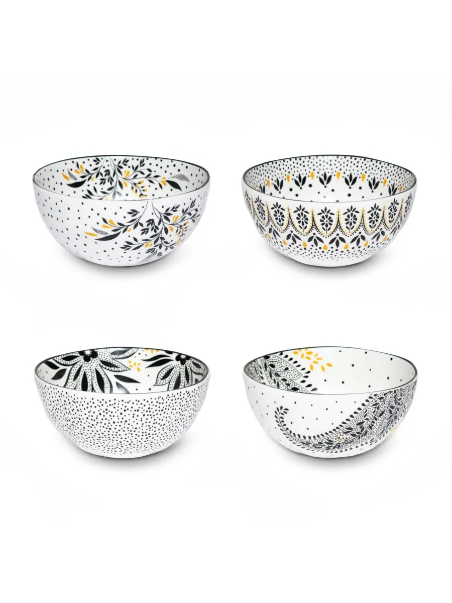 Набор из 4 рисовых мисок Sara Miller Artisanne Noir Portmeirion