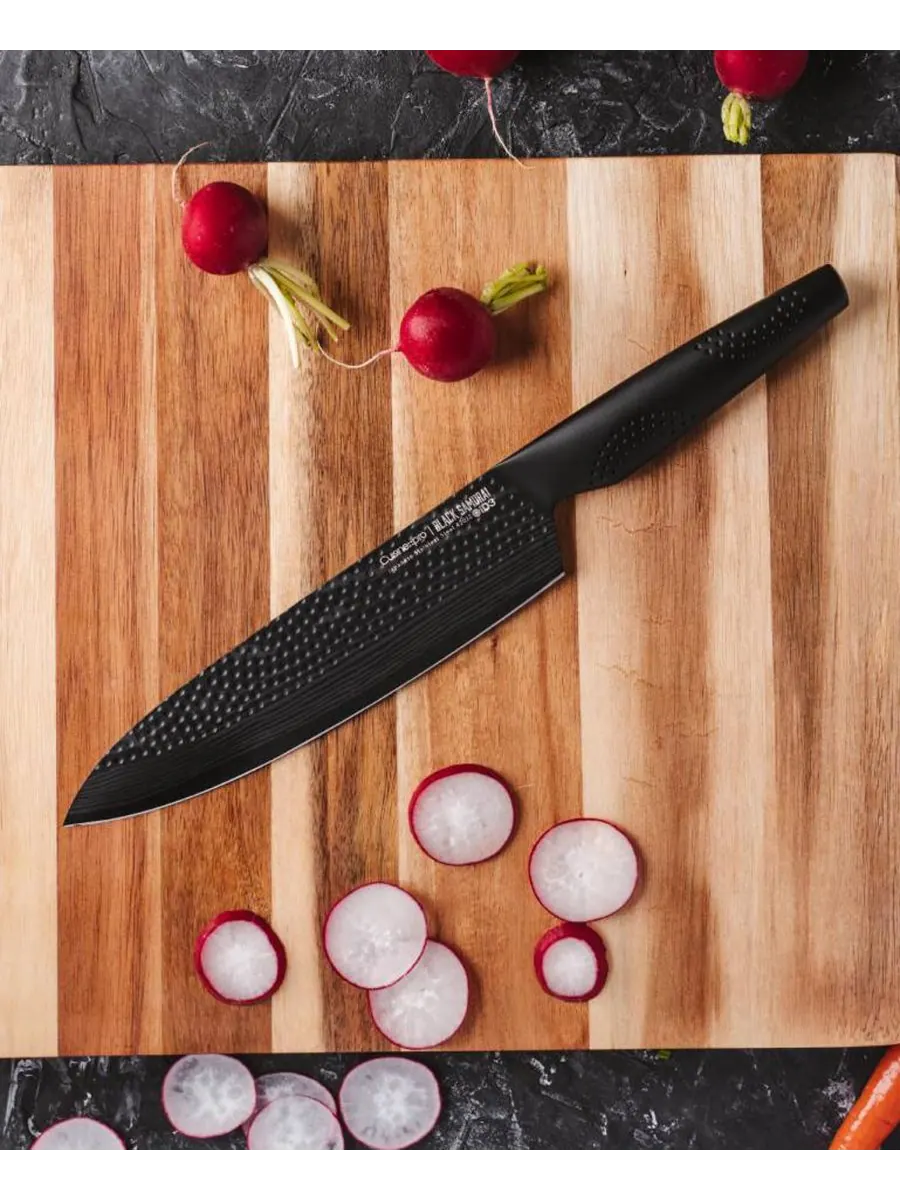 Cuisine::pro Поварской нож Id3 Black Samurai 8 дюймов — изображение 3 из 4, черный