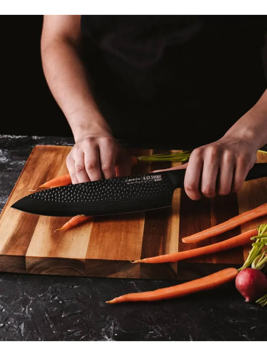 Cuisine::pro Поварской нож Id3 Black Samurai 8 дюймов — изображение 4 из 4, черный