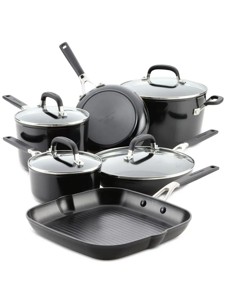 Набор посуды KitchenAid Hard Anodized Non-Stick, 10 предметов