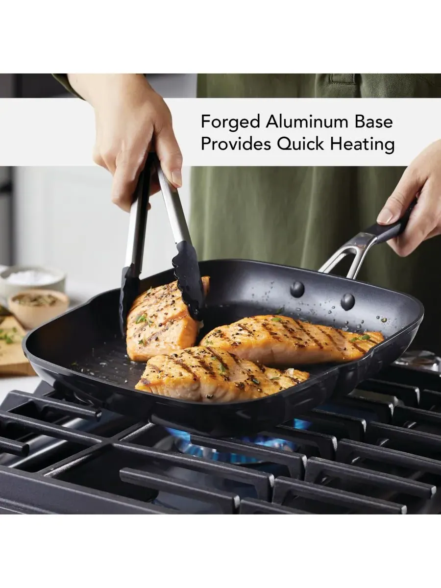 Набор посуды KitchenAid Hard Anodized Non-Stick, 10 предметов — изображение 8 из 10, черный