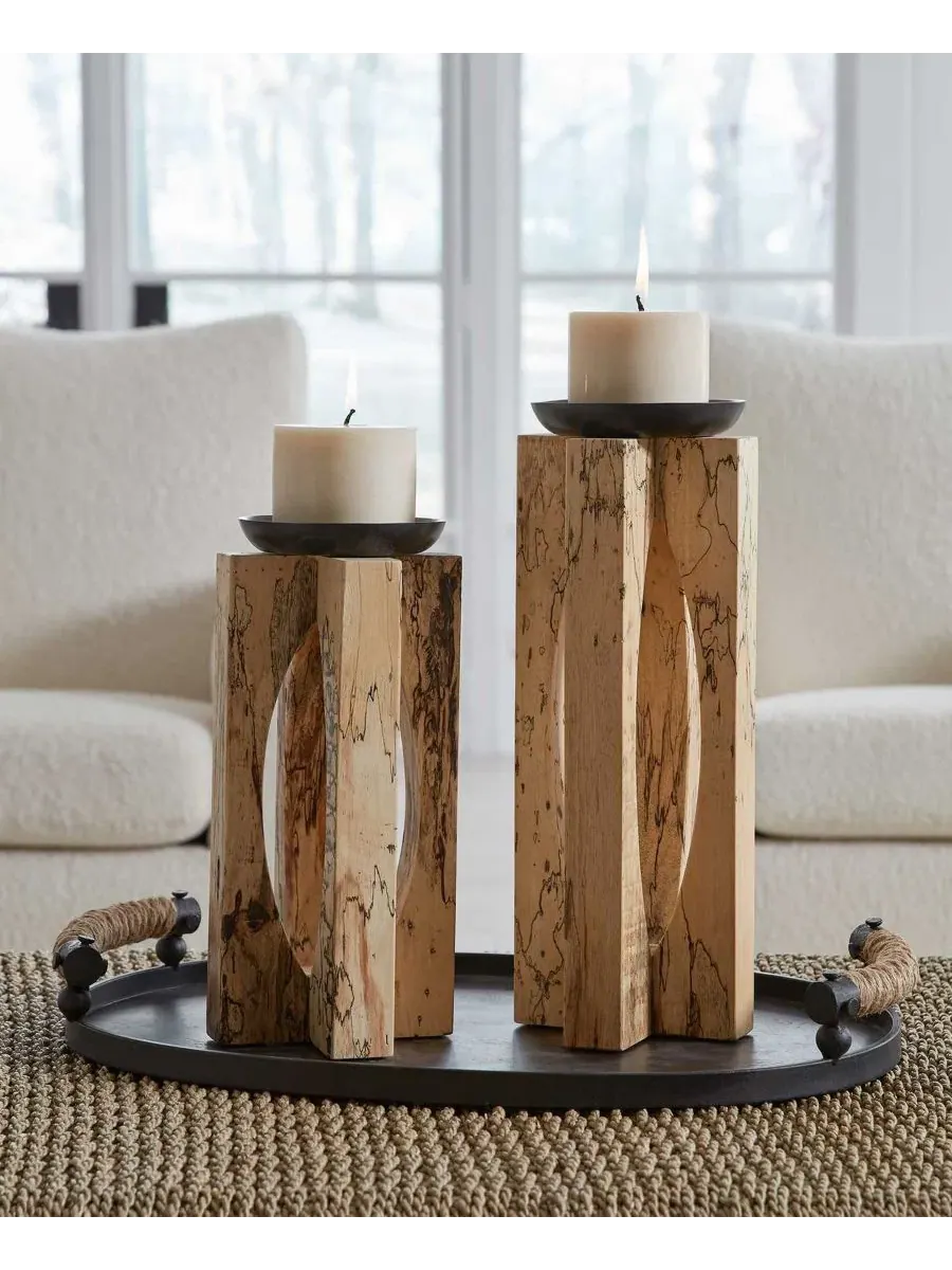 Набор подсвечников Ilva Candleholders Uttermost — изображение 2 из 5, коричневый