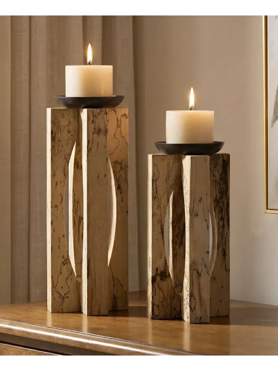 Набор подсвечников Ilva Candleholders Uttermost — изображение 4 из 5, коричневый