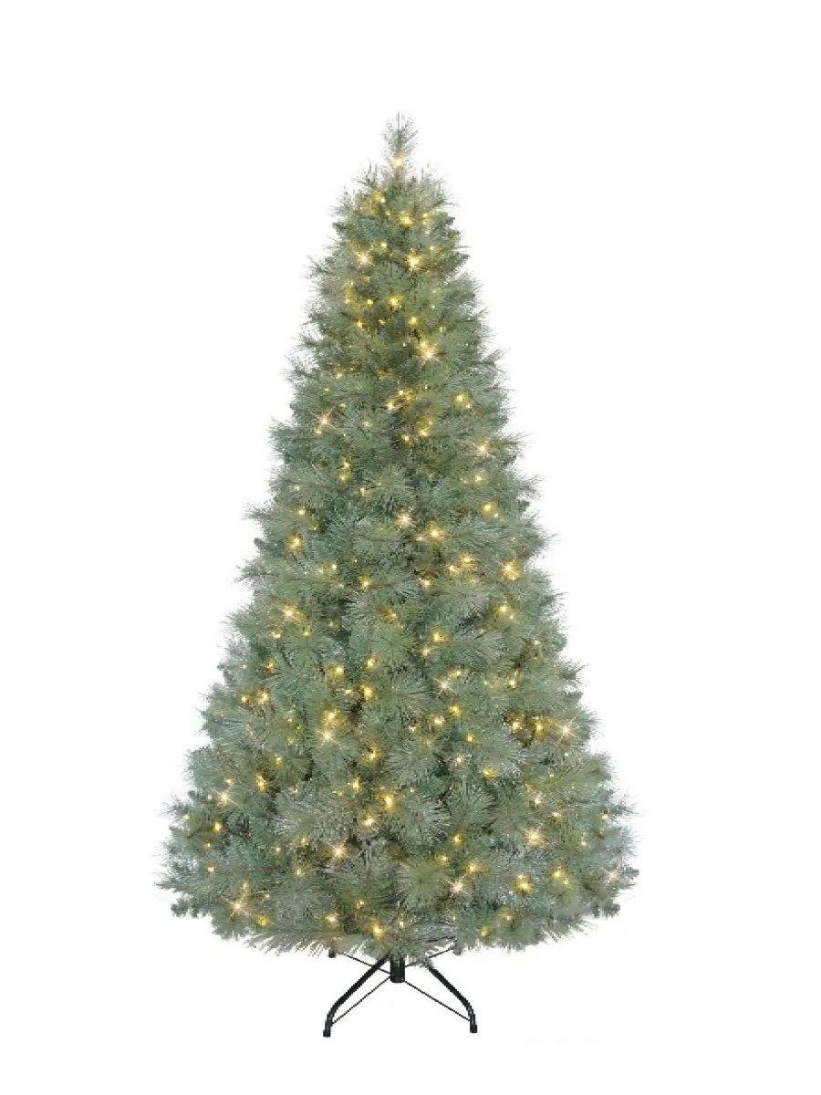 Искусственная рождественская елка Puleo Windham Fir высотой 7,5 футов (2,2 м) с подсветкой Puleo — зеленый