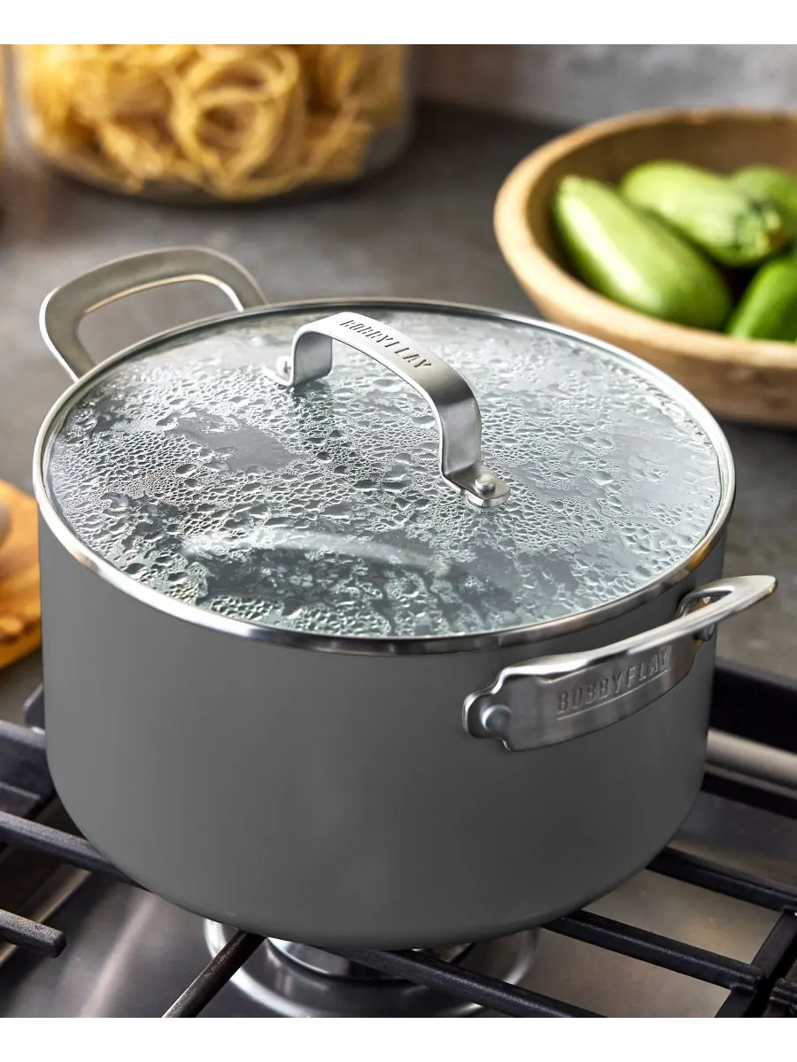 Кастрюля с крышкой GreenPan Bobby Flay, 5,7 л, 24 см — изображение 4 из 7, серый