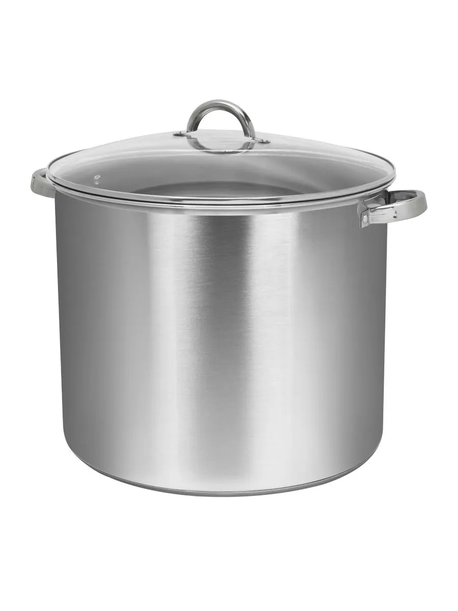 Sedona Kitchen Кастрюля из нержавеющей стали объемом 27 кварт со стеклянной крышкой — серебристый