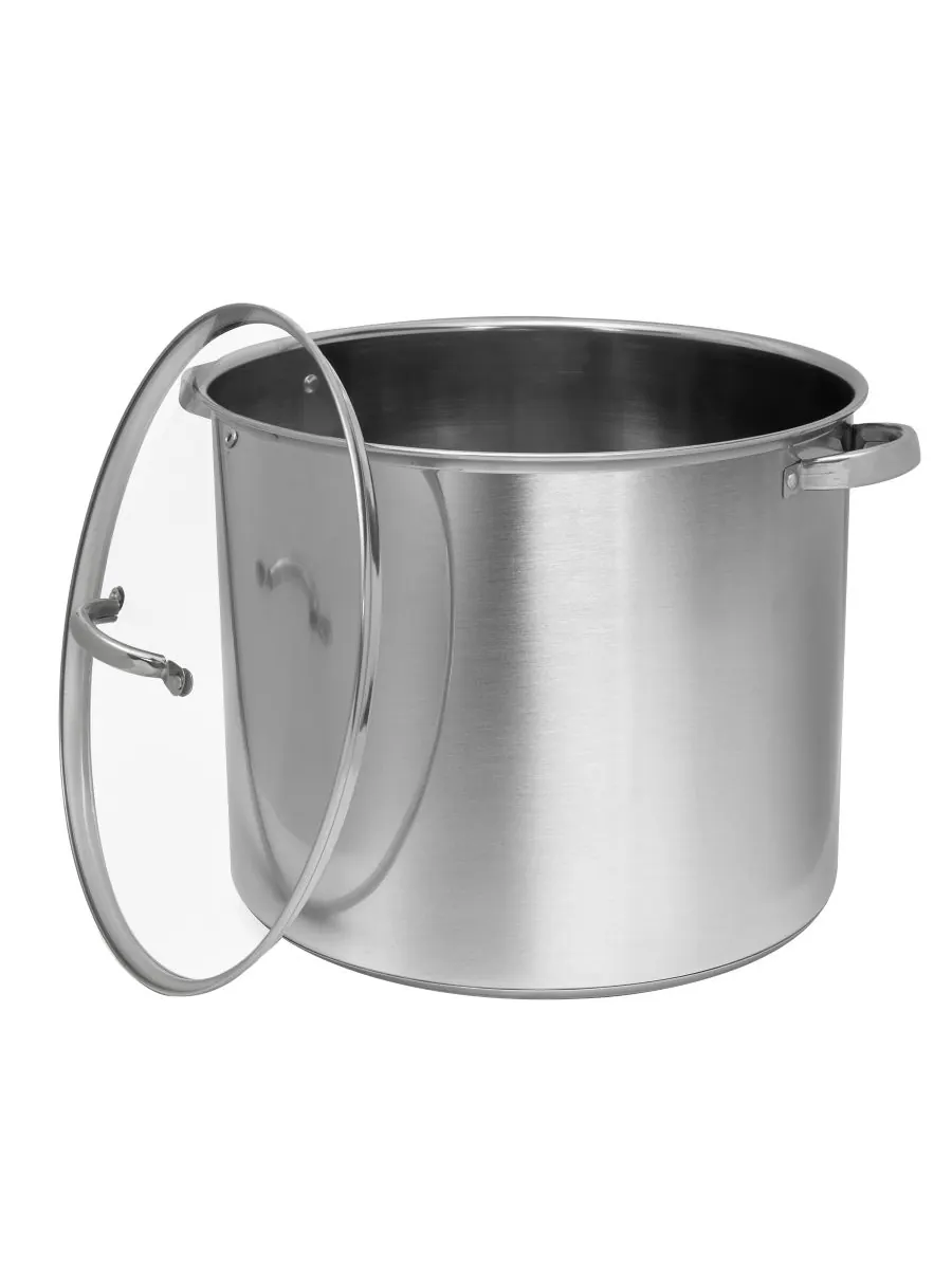Sedona Kitchen Кастрюля из нержавеющей стали объемом 27 кварт со стеклянной крышкой — изображение 2 из 3, серебристый