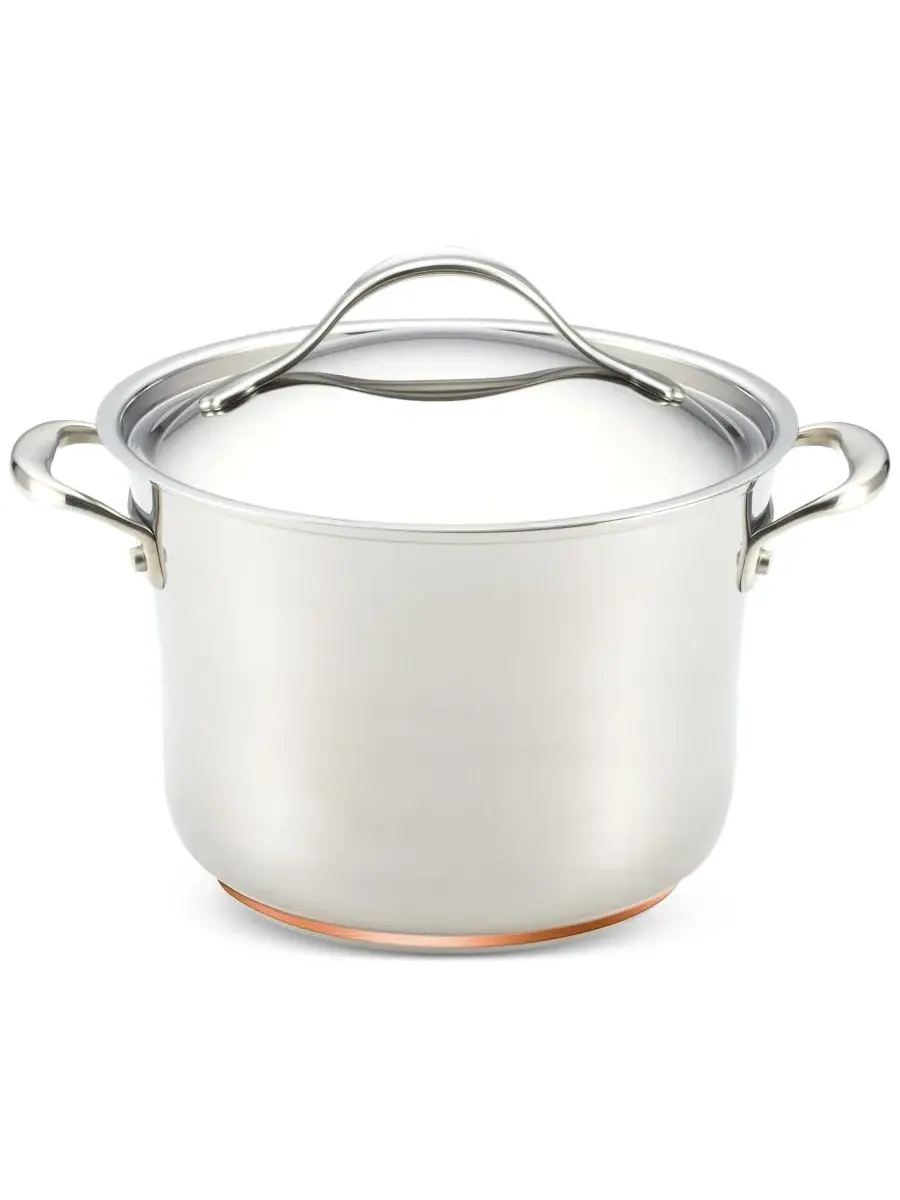 Кастрюля Nouvelle Copper из нержавеющей стали объемом 6 л с крышкой Anolon, нержавеющая сталь — изображение 2 из 5