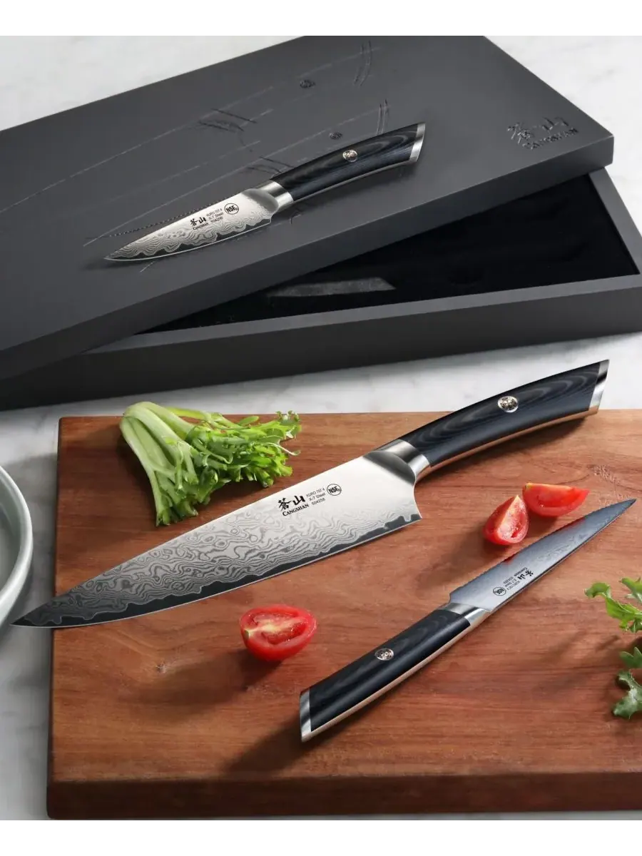 Стартовый набор из 3 ножей Kuro Series Steel Cangshan — изображение 2 из 3, серый