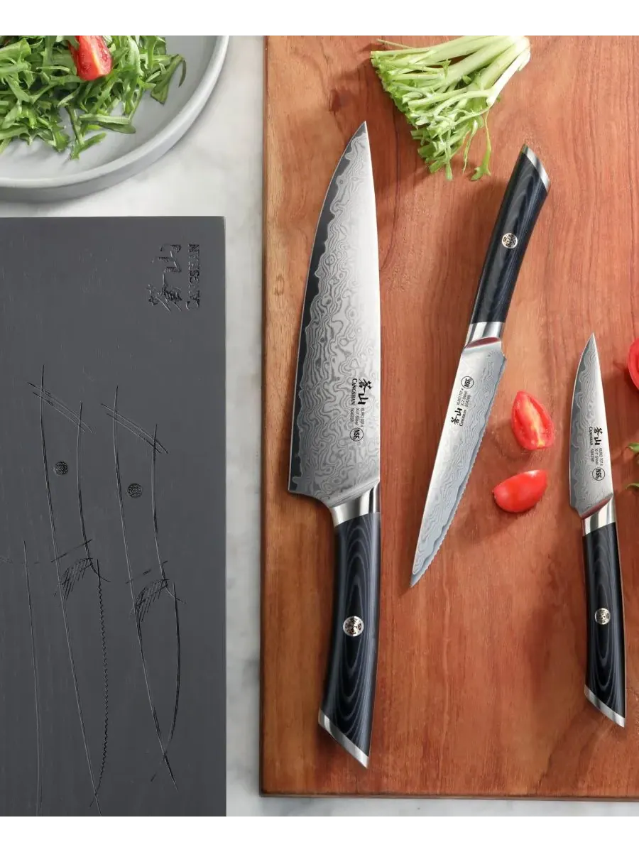 Стартовый набор из 3 ножей Kuro Series Steel Cangshan — изображение 3 из 3, серый