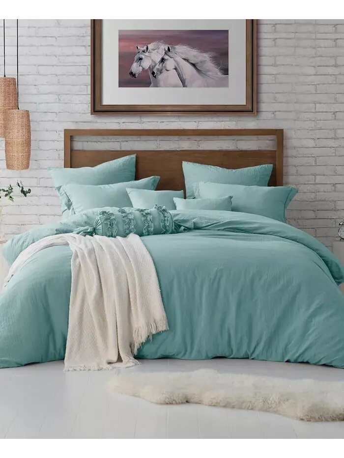 Мятый пододеяльник и накидки из микрофибры Cathay Home Inc. — изображение 3 из 6, бежевый