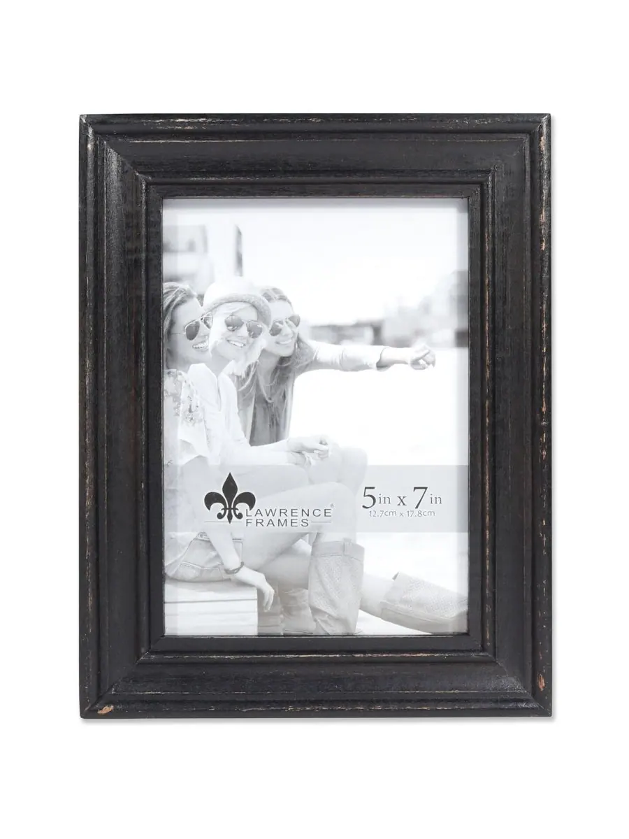 Lawrence Frames Фоторамка Durham из состаренного черного дерева - 5 x 7 дюймов