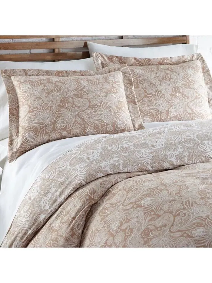 Идеальный пододеяльник и комплект с рисунком пейсли Southshore Fine Linens — изображение 2 из 5, тауп