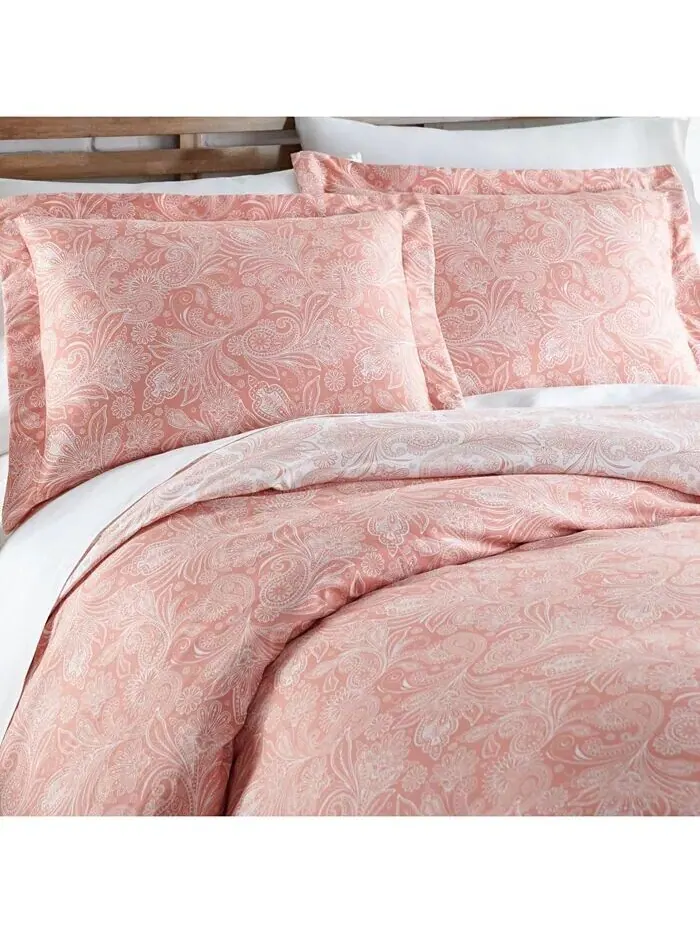 Идеальный пододеяльник и комплект с рисунком пейсли Southshore Fine Linens — изображение 2 из 5, коралл